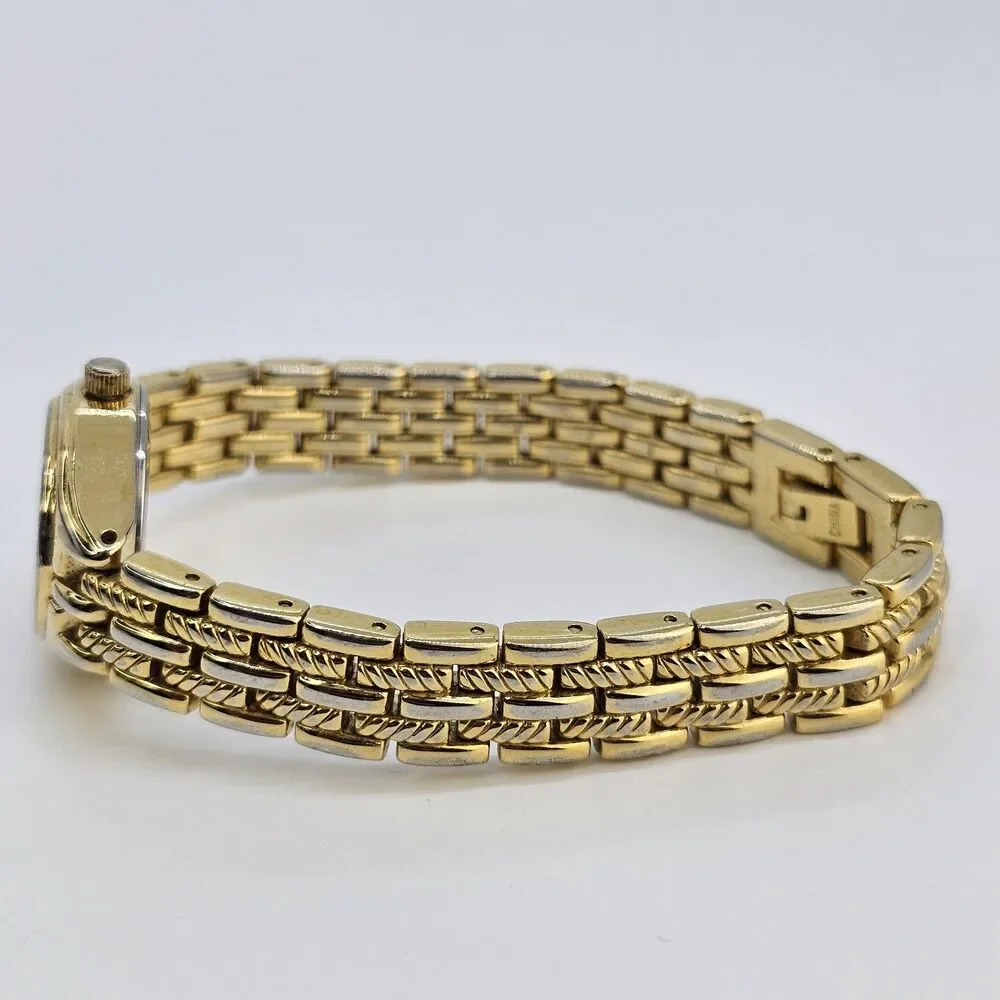 Acqua Timex Women's Watch 23MM‎ Gold Dial Two Tone Bracelet Band 7